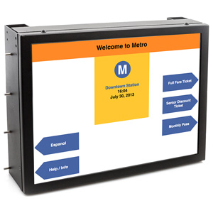 3.7 inch LCD display with high bright or low light features